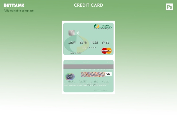 Модерен стил Шаблон за мастер картички на Банката на Невис во Сент Китс и Невис